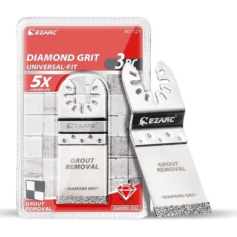 Lame Diamantée Oscillante, Lames de Scie Multi-Outils, Lames de Scie Multi-Outils à Ras pour Enlever le Mortier de Jointoiement, Mortier de Nettoyage, Lot de 3 (1/5)