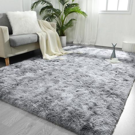 Tapis de Salon Shaggy Lavable, 200x300 cm Carpet Moderne Antidérapant Intérieur Longs Moelleux Tapis, Longues Soft Tapis Grand Tapis pour Salon Chambre Couloir (Gris, 200x300 cm) -INHH (1/5)