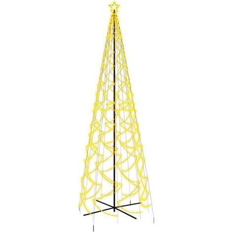 Un sapin de Noël en forme de cône, avec 1400 lumières LED blanc chaud à l'intérieur, mesurant 160x500 cm. (1/5)