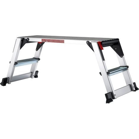 Wiltec Plataforma de trabajo hasta 150 kg en aluminio con superficie de apoyo de 95 x 30 cm pies antideslizantes, patas plegables (1/5)