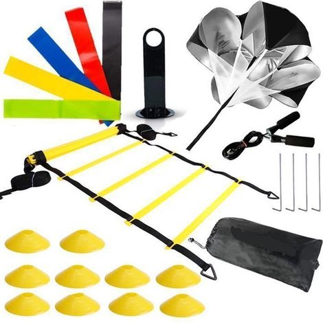 KIT D\'ENTRAINEMENT de Football pour Enfants,Parachute de Résistance, Disques de Cônes, échelle d\'agilité - 6m (1/5)