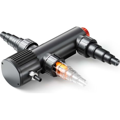 SunSun CUV-209 Stérilisateur Clarificateur de bassins ou d’étang - débit max. de 1500 l/h - avec Lampe rayons UV-C 9 W - pour Poissons et plantes aquatiques - Cours d’eau en hélice (1/5)