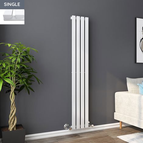 1600 x 270mm White Single Rectangular Panel Vertical Radiator (1/5)
