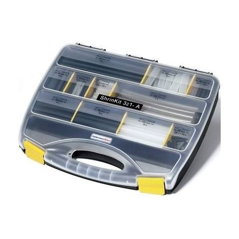 HellermannTyton 380-03003 Kit guaine termoretraibili Nero, Trasparente Restringimento:3:1 385 Parti