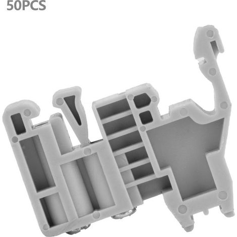 50 blocs de jonction pour rail DIN, butées, supports de serrage à vis, adaptés à une largeur de 35 mm, modèle 12 (1/5)