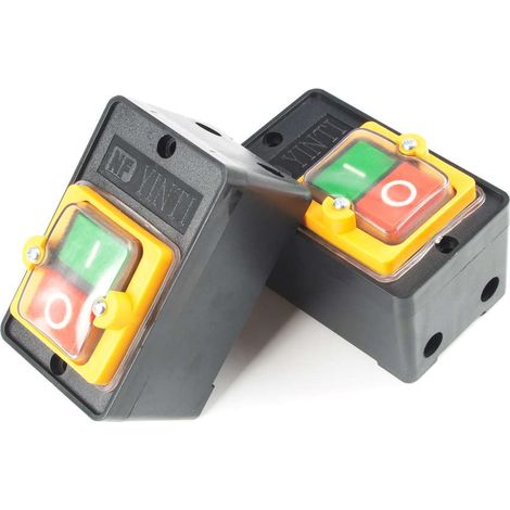 2PCS Waterproof ON/OFF Control Push Button Switch 10A 220V 380V for Textile Machinery and Machinery (1/5)