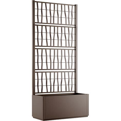 Fioriera con vaso largo cm 80 Spalliera Grigliata separe' alta cm 175 TORTORA rampicante modulabile componibile per Esterni Giardini Terrazze separatore ambienti locali commerciali per piante e fiori (1/5)