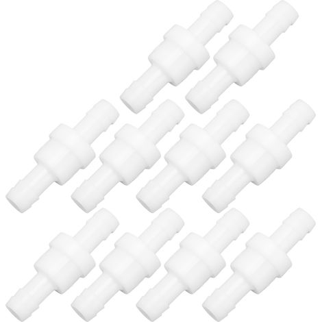 10 Pièces Clapet Anti-Retour 10mm pour Pompe à Air Aquarium, Usage Chimique, Blanc (1/5)