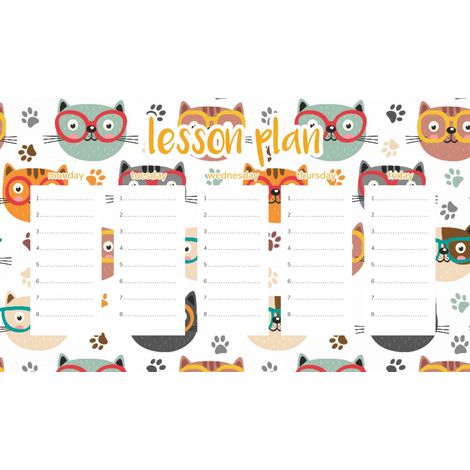 Magnetischer Unterrichtsplan für Kinder: Katzen mit Brille, 30 x 17,5 cm