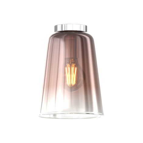 Plafoniera Contemporanea Shaded Metallo Cromo Vetro Rame 1 Luce E27 (1/4)