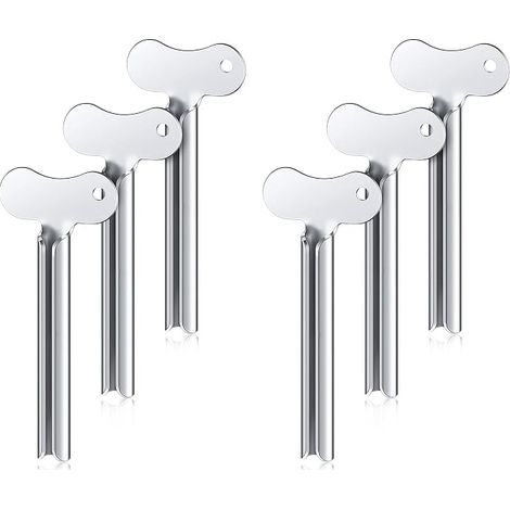 Juego de 6 piezas de metal para exprimidor de pasta de dientes, exprimidor de tubo de acero inoxidable con llave, rodillo, cremas y herramienta exprimidora de colores para el baño. (1/5)