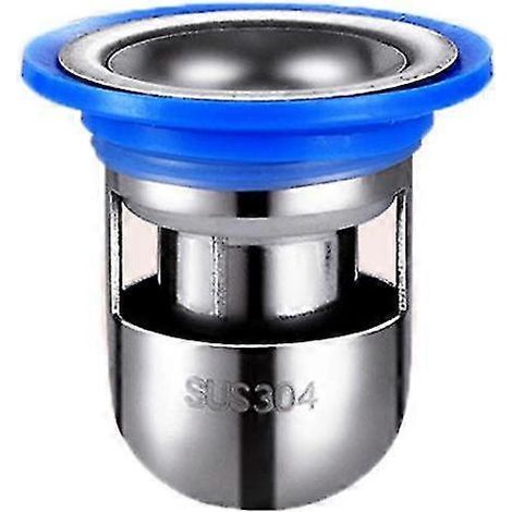 Bonde de sol en acier inoxydable en forme de U pour baignoire et douche, anti-odeurs et récupérateur de cheveux, 39-46 mm (argent) (1/3)
