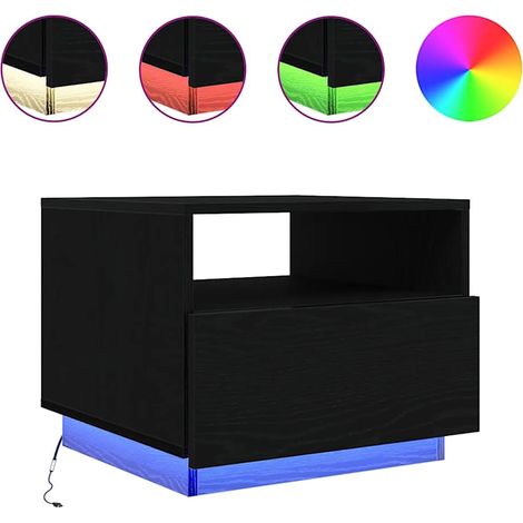 Maison Exclusive - Couchtisch mit LED-Leuchten Schwarz Eichen-Opt