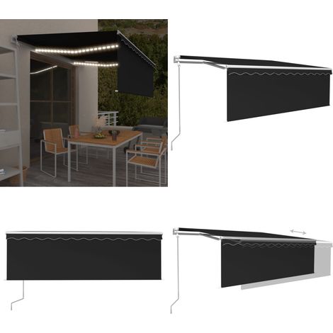 Markise Automatisch mit Rollo LED Windsensor 4x3 m Anthrazit - Markise - Sonnenschutz - Gartendekoration - Terrassenüberdachung - Balkonabdeckung - Home & Living (1/5)