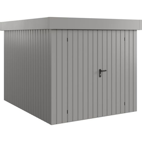 Hörmann Ecostar Metall-Gerätehaus "Euroline Trend" mit Flachdach EFD 6, graualuminium, 214 x 262 cm, 2-flüglige Tür