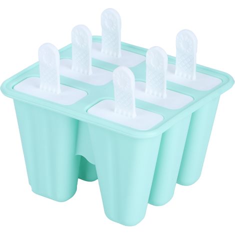 Moule à glace vert en silicone, outil pour faire soi-même sa glace, idéal pour l'été (6 compartiments) (1/5)