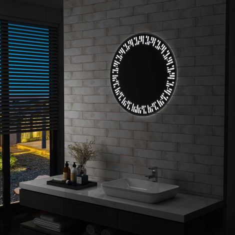 Miroir de salle de bain avec éclairage LED, 70 cm