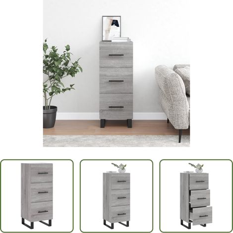 Holzwerkstoff - Sideboard Grau Sonoma 34,5x34x90 cm Holzwerkstoff (1/5)