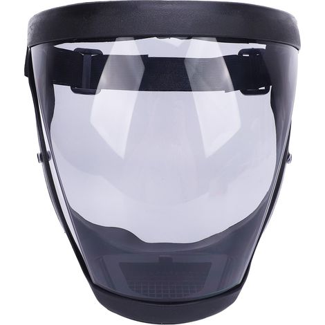 Écran facial de sécurité antibuée transparent intégral, protection maximale pour le meulage et la découpe, noir (1/5)