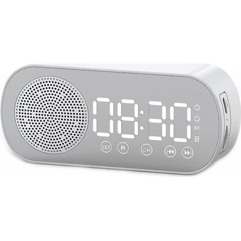 Radio FM multifonctionnelle avec haut-parleur Bluetooth, réveil et miroir - Couleur : noir (1/4)