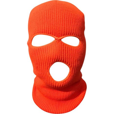 1 masque d'hiver chaud, masque à 3 trous, masque tricoté pour le ski et le vélo par temps froid, masque multifonctionnel, bonnet de ski pour moto et vélo, orange (1/5)
