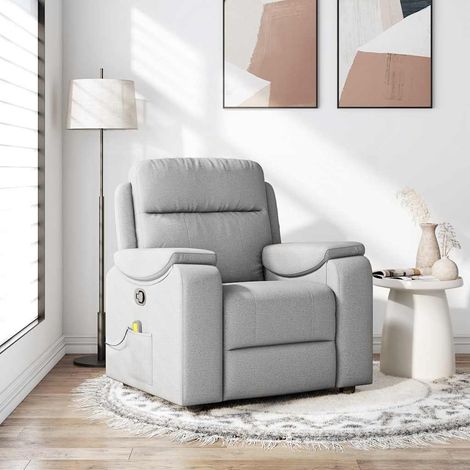 Massagesessel Wolkengrau Stoff vidaXL (1/5)