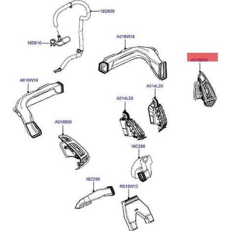 Conjunto de salida de aire acondicionado del tablero para Focus 2012-2015 LHD,B