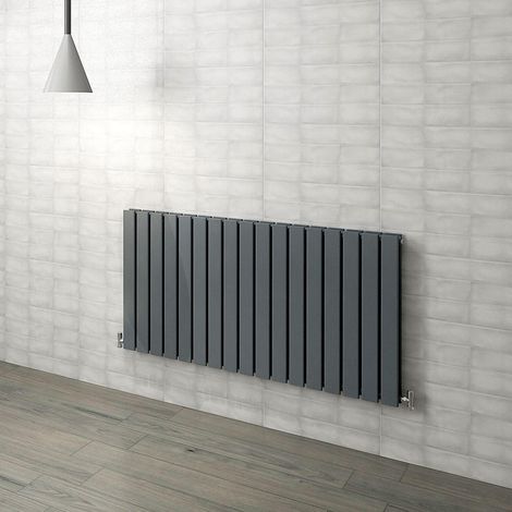 Flat Panel Radiator 600x1156mm Anthracite Double Horizontal Modern Central Heating Radiators