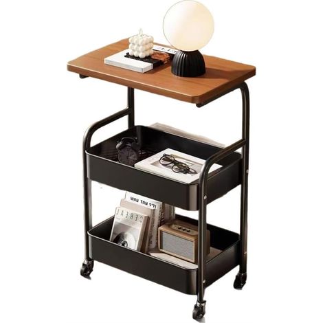 Chariot à 3 Niveaux, Chariot à Livres, Chariot de Service, étagère de Cuisine, étagère de Niche sur roulettes, pour Cuisine, Salon, Maison, Bureau, 43 x 29,5 x 77 cm (1/5)