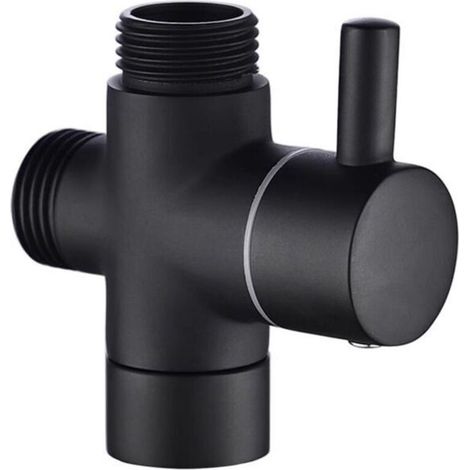 Robinet de commutation de douche, robinet à trois voies pour baignoire-douche, robinet de Conversion de robinet, noir (1/4)