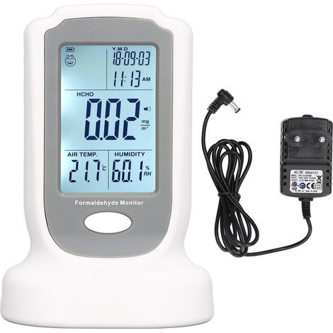 Appareil de mesure du formaldéhyde pratique pour la surveillance de la qualité de l'air, moniteur de formaldéhyde pour les usines, prise européenne, 100–240 V CA (1/5)