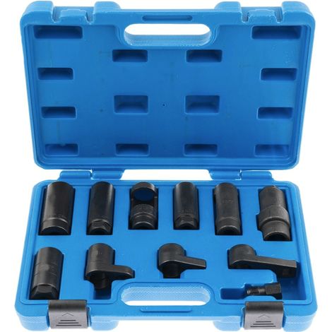 Kit bussole rimozione iniettori attrezzi motore sonda lambda presa aria 11 pz 034sa