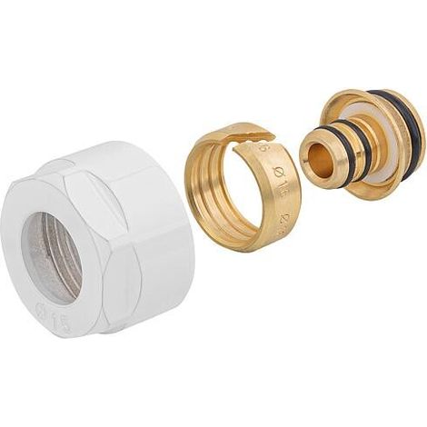 Raccords à compression blanc Ø16mm x DN20(3/4") Eurocône, Cond 2pcs