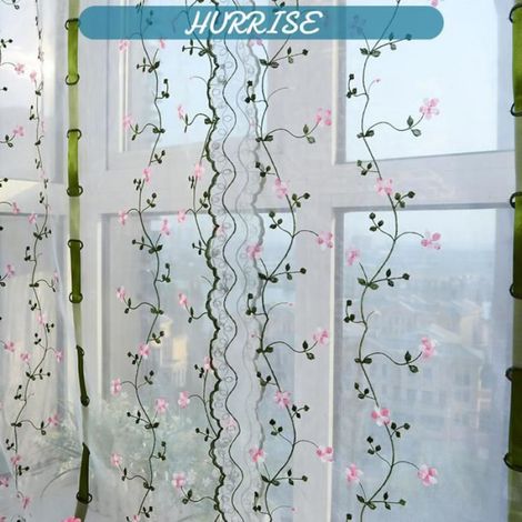 Rideau Transparent Romain - Broderie Décorative - Pour Fenêtre Intérieure Salon Chambre Balcon - Hauteur 2,1 M - Largeur 0,8 M - Polyester (1/5)