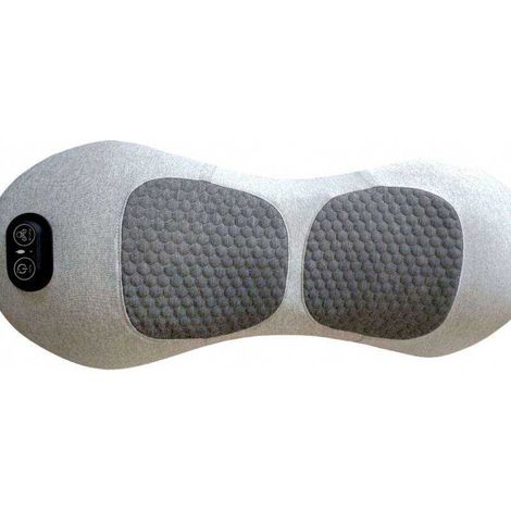 Massaggiatore lombare con terapia termica, vibrazione, airbag, cuscino di supporto lombare wireless per ufficio, casa e auto - Grigio 2 (1/3)
