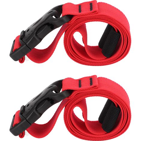 2 sangles à boucle ajustable à dégagement rapide pour bagages, camping extérieur, 1,5 m (59 po), avec 2 poignées (1/5)