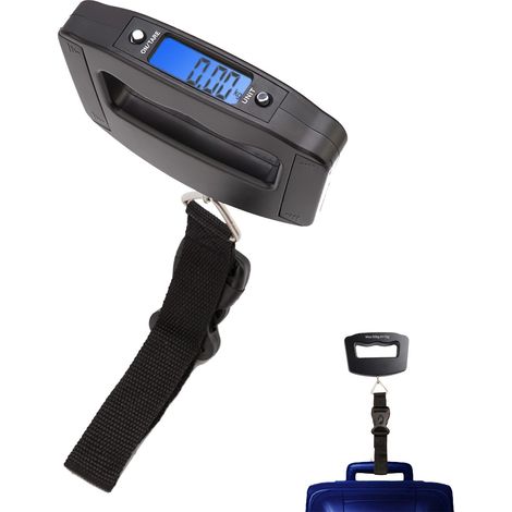 Pese Bagage, Balance Bagage Portable Jusqu'à 50kg/110lb, Avec Écran LCD Rétro-éclairé, Bagages Accessoire De Voyage (1/5)