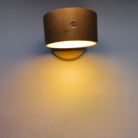 Applique LED in legno 2W 3000K, portatile, ricaricabile con USB-C e senza cavi