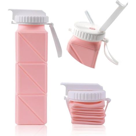 Borraccia pieghevole in silicone, tazza pieghevole da campeggio, borraccia pieghevole, borraccia sportiva, tazza portatile per ciclismo, viaggi e campeggio (1/5)