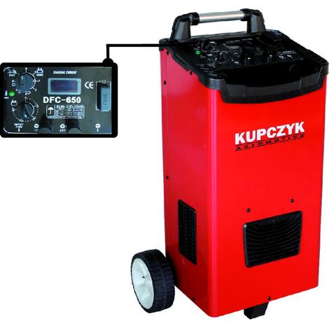 Cargador de batería con función de arranque, Kupczyk, modelo DFC-650T, uso en automóviles y vehículos pesados, voltaje 12/24 V, corriente de carga 30/40 A, corriente de arranque 180 A, protección cont