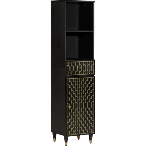 Armoire de salle de bain-Meuble de salle de bain 38x33x160 cm bois massif de manguier 848410 (1/5)
