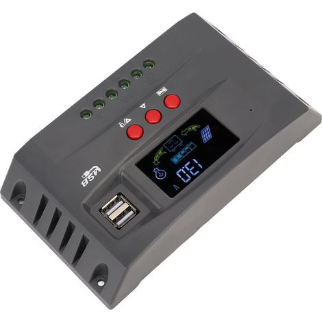 MPPT-Solarladeregler mit Ladenachführung, 12 V/24 V, selbstadaptiv, LCD-Display, Spannungsregler für Solarmodule mit 2 USB-DC-Schnittstellen, 50 A (1/4)