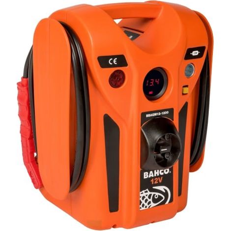 Bahco – Booster AGM 12 V 1200A – Câbles cuivre 25 mm² – Protection inversions de polarité – Voltmètre intégré – Longueur câble 1,61 m (1/5)