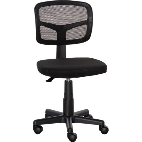 Ergonomischer Bürostuhl aus Stoff, schwarz, höhenverstellbar, 43 x 48 x 77,5-89,5 cm (1/5)