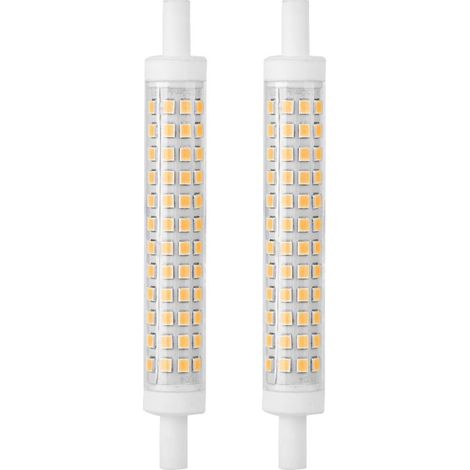 Ampoule LED R7s 10W 120, 2 pièces, lampe halogène de remplacement à Double extrémité, AC85-265V (blanc chaud) (1/5)