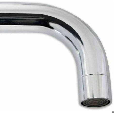 Bec De Rechange - Mitigeur Évier - Chrome Poli - 26 Cm - Laiton Chromé - Compatible Standard - 1 Pièce (1/2)