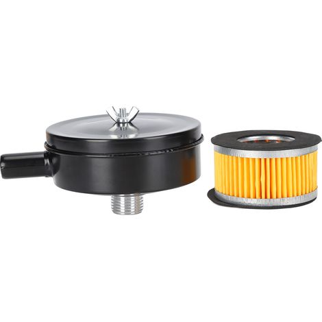 Silencieux filtre compresseur d'air noir, atténuateur de bruit pour souffleurs, chaudières et sorties d'échappement en fer. (1/5)