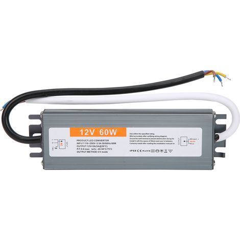 Ultradünnes, wasserdichtes 60-W-LED-Netzteil, AC110–250 V (50/60 Hz) (DC12 V) Treiber (1/5)