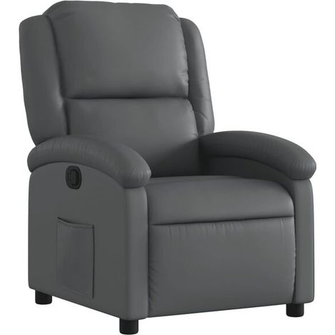 Fauteuil inclinable en similicuir gris (1/5)