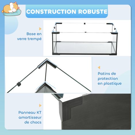 Cage hamster cage rongeur 3 niveaux avec roue rampes maisonnette abreuvoir mangeoire 76,5L x 48,5l x 54,5H cm noir (1/5)